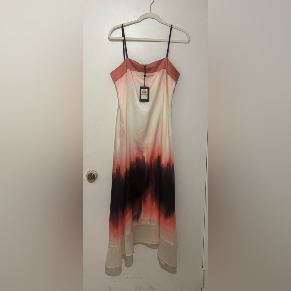 DKNY-  Printed Asymmetrical Maxi Dress
